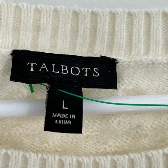 Talbots cream wool blend sweater long sleeve L - Picture 3 of 6